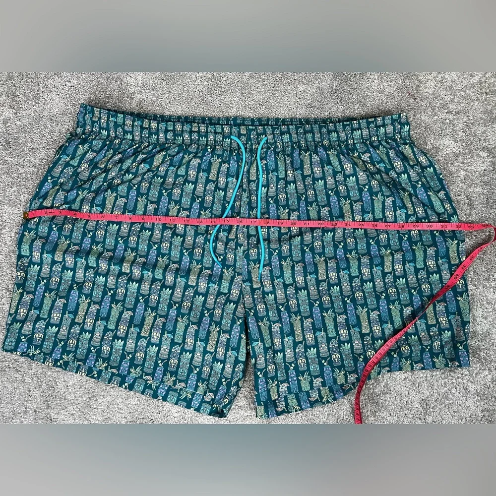 Caribbean 4XB Swim Trunks Green 3 Pockets Boxer Brief Liner Quick Dry Cocktails